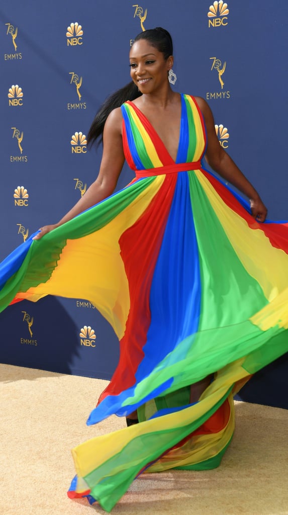 Tiffany Haddish Rainbow Dress by Prabal Gurung at 2018 Emmys