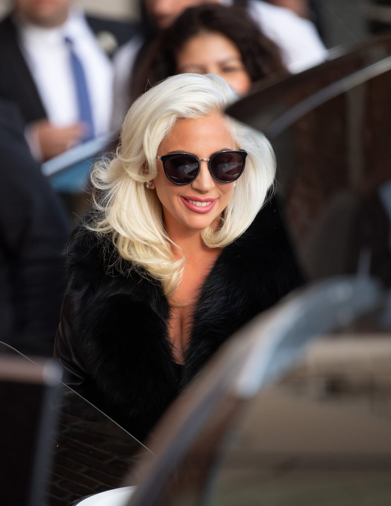 Lady Gaga Sheer Black Dress on Jimmy Kimmel | POPSUGAR Fashion Photo 14