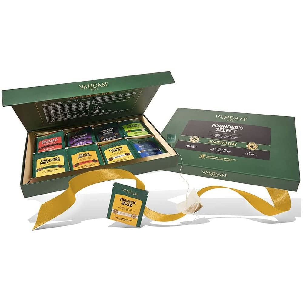 Best Last-Minute Tea Gift Under $25:  Vahdam Assorted Tea Bag Sampler