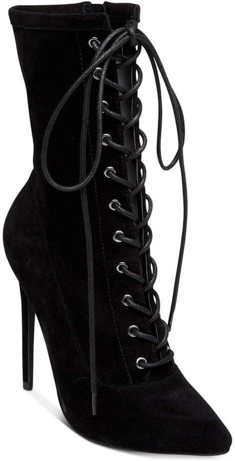 Steve Madden Women's Satisfied Lace-Up Stiletto Booties