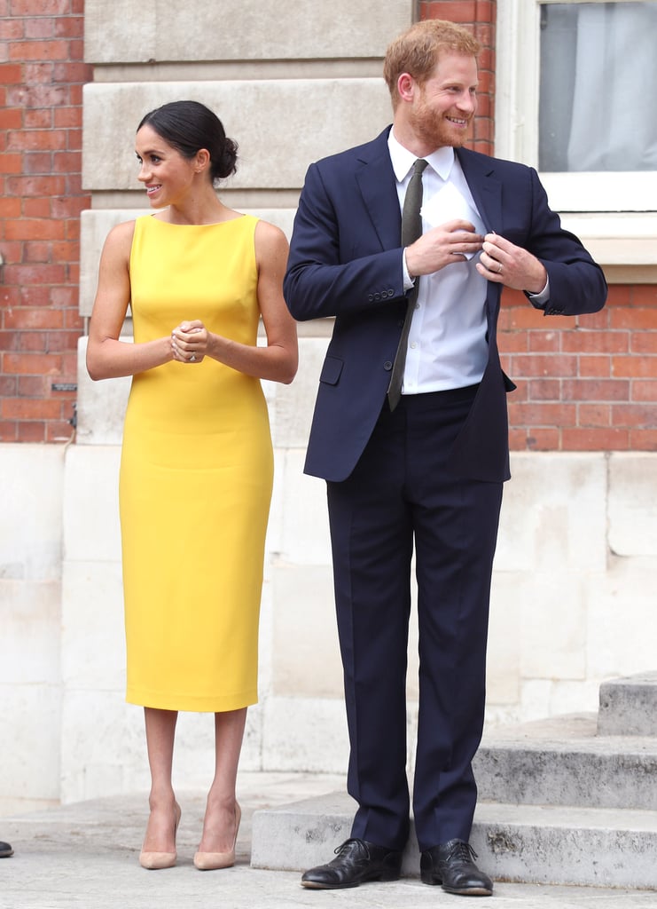 Meghan Markle Yellow Brandon Maxwell Dress