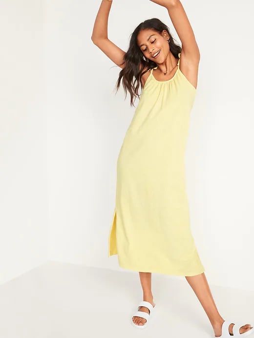 Old Navy Sleeveless Specially-Dyed Tie-Shoulder Cami Midi Swing Dress