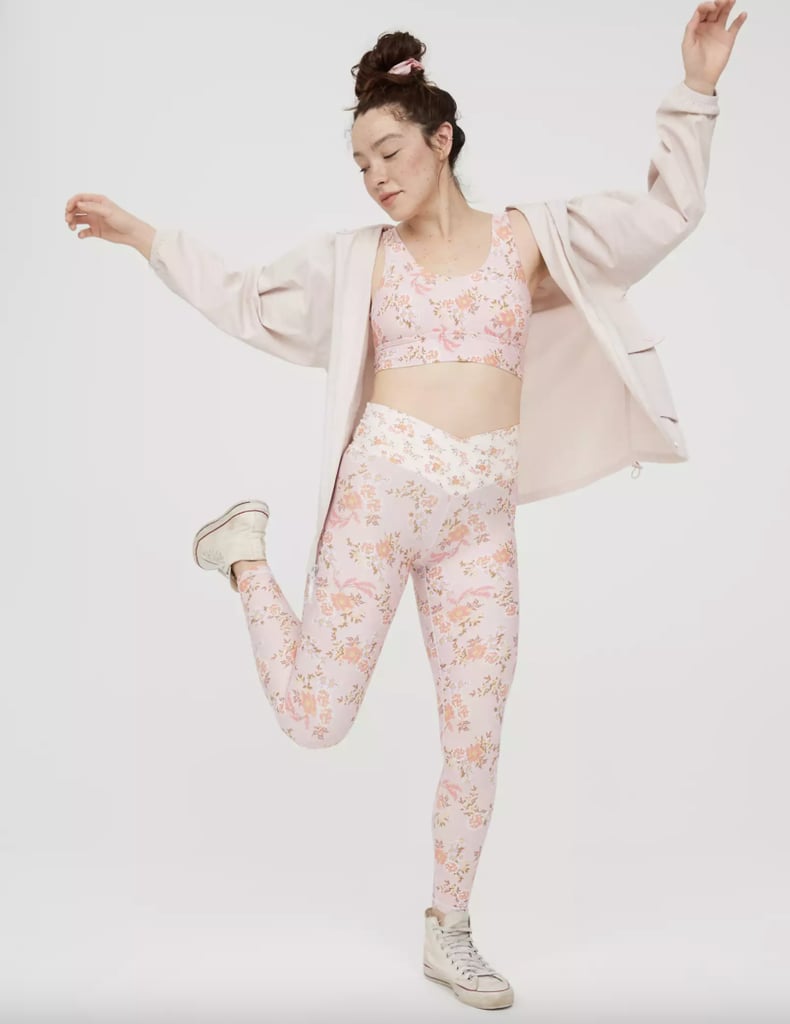 Aerie OFFLINE Real Me High-Waisted Floral Crossover Leggings