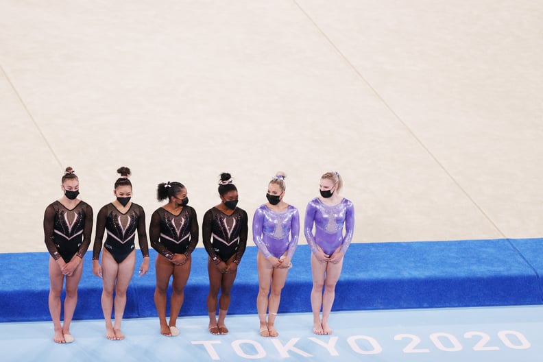 US Women's Gymnastics Team and Individuals at Tokyo 2021 Olympics Podium Training