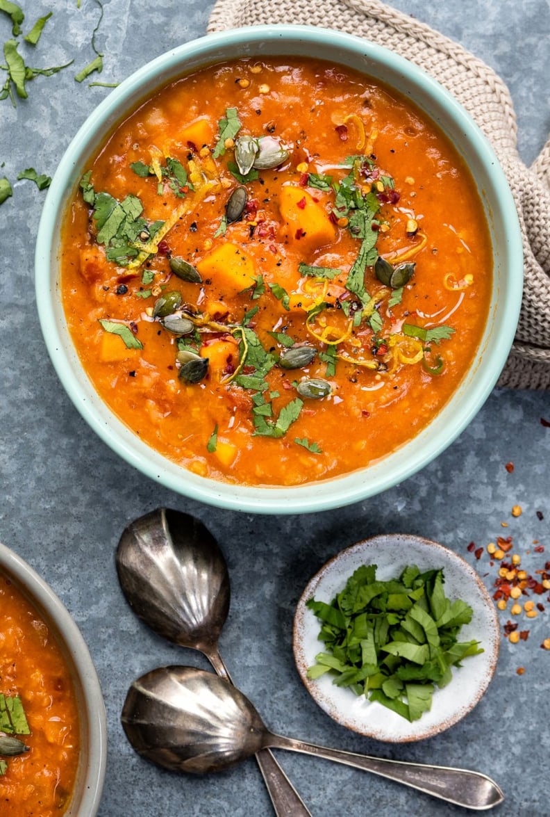 Sweet Potato, Chickpea, and Red Lentil Soup