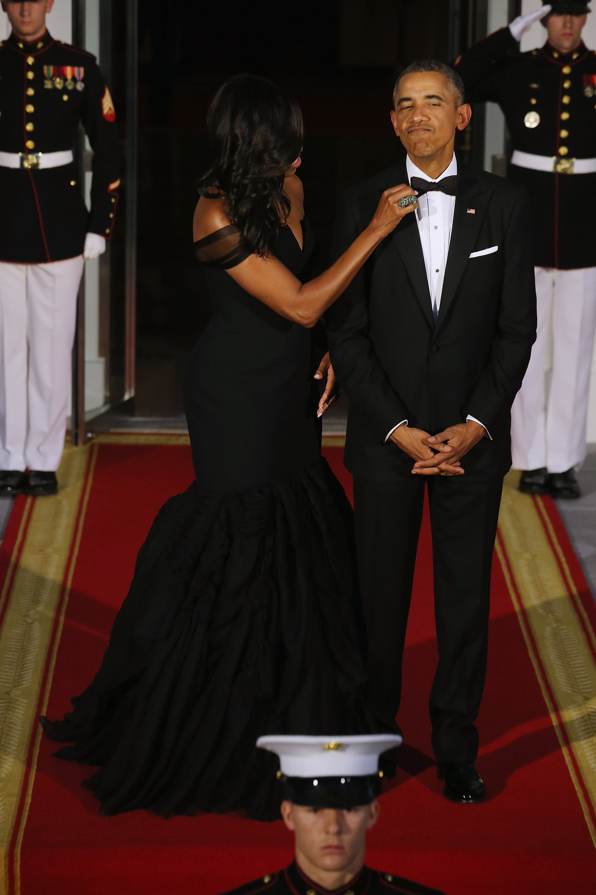 Michelle obama in black hot sale dress