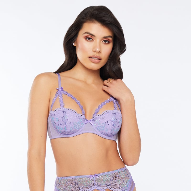 Iridescent Lace Caged Bra