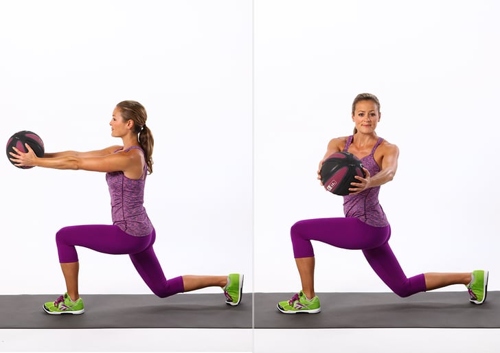 Reverse Lunge With Twist MedicineBall Exercises POPSUGAR Fitness