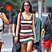 Emily Ratajkowski's Striped Dress in NYC July 2018