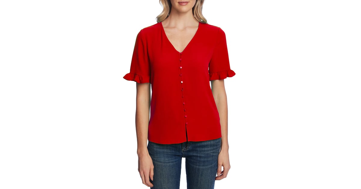 Cece ruffle sleeve on sale blouse