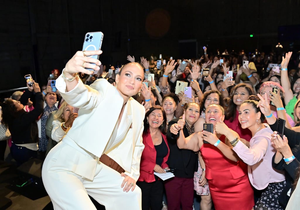 J Lo's White Fendi Suit at Raising Latina Voices Event