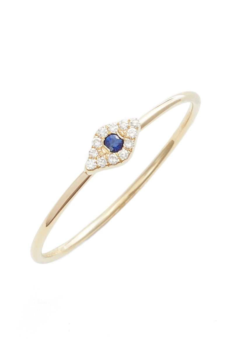 EF COLLECTION Evil Eye Diamond & Sapphire Stack Ring |