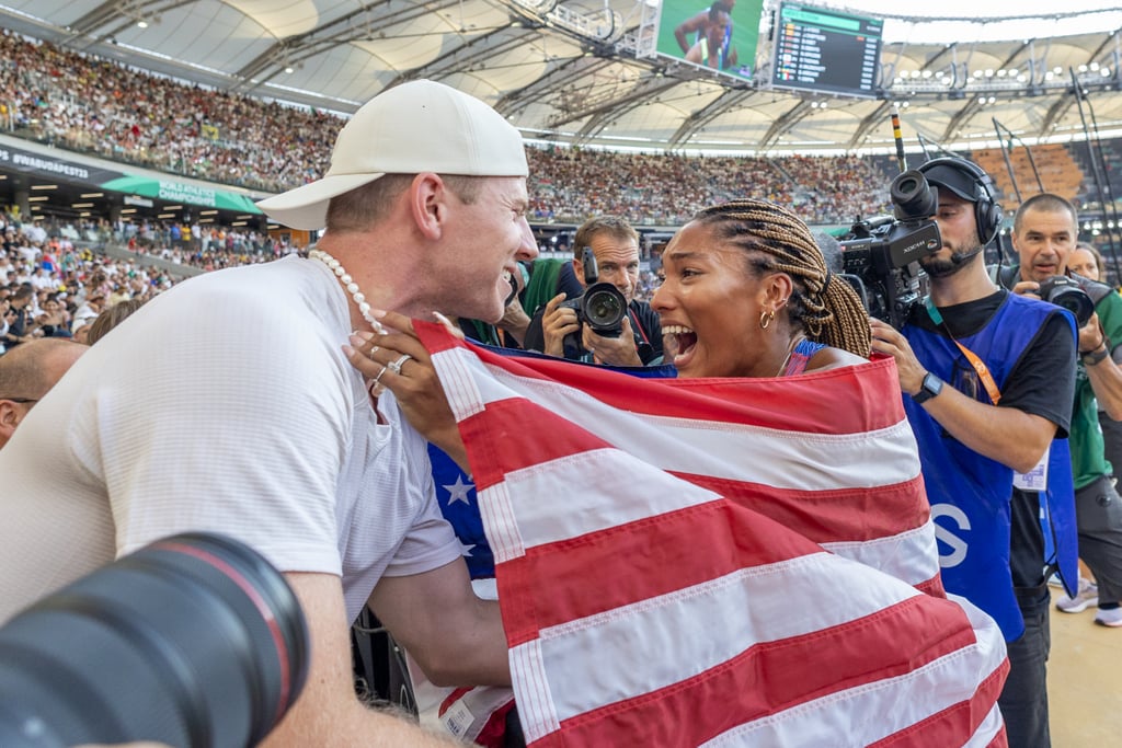 Tara Davis Kisses Hunter Woodhall After Silver Medal Win POPSUGAR UK