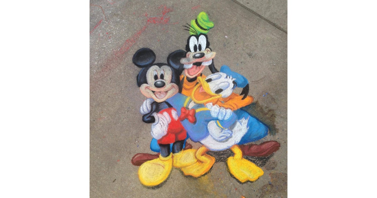 Mickey Mouse Goofy And Donald Duck Disney Chalk Art