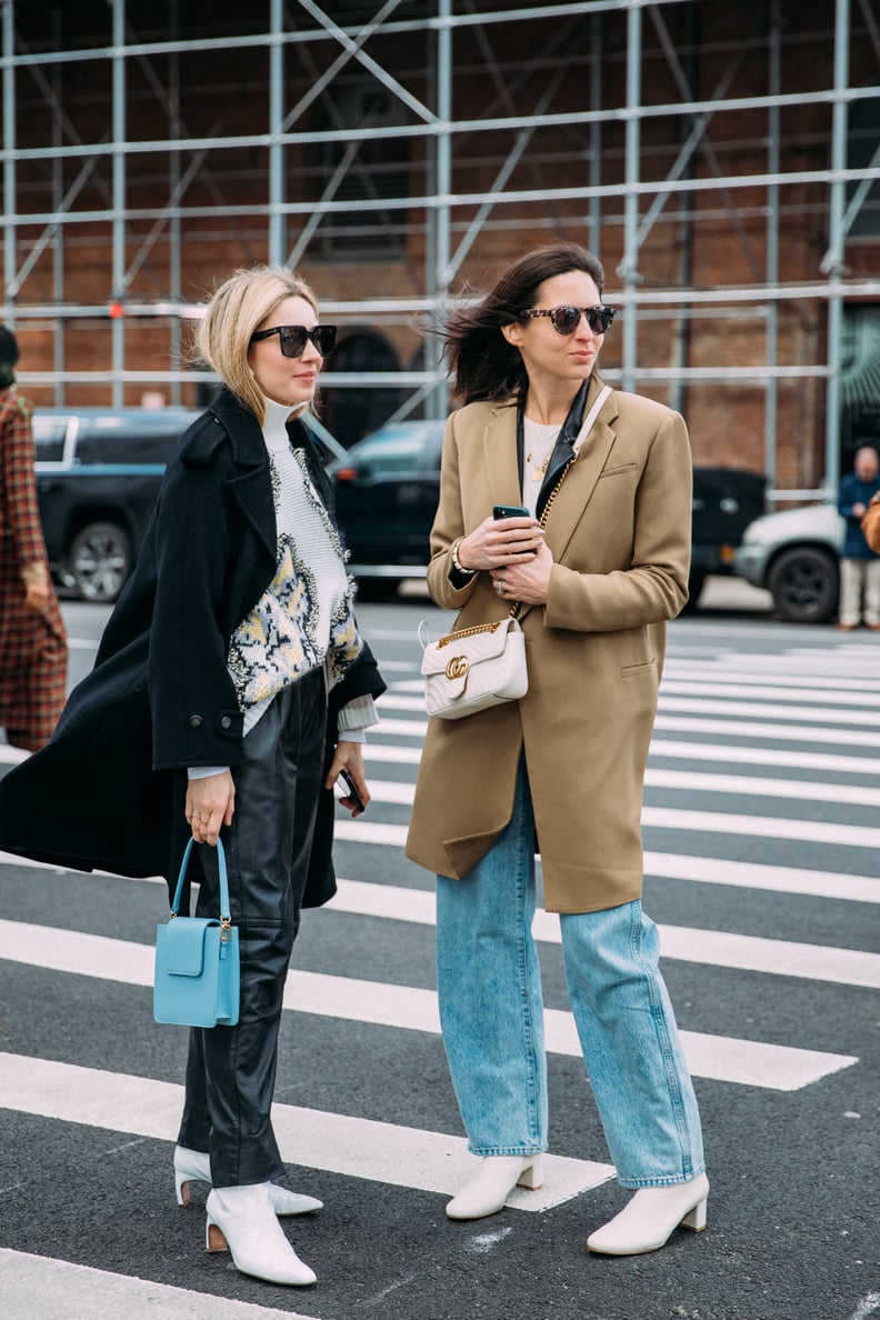 The Outfit Formula: Vintage Leather Pants + a Vintage Coat + a Sweater + Boots + a Bag