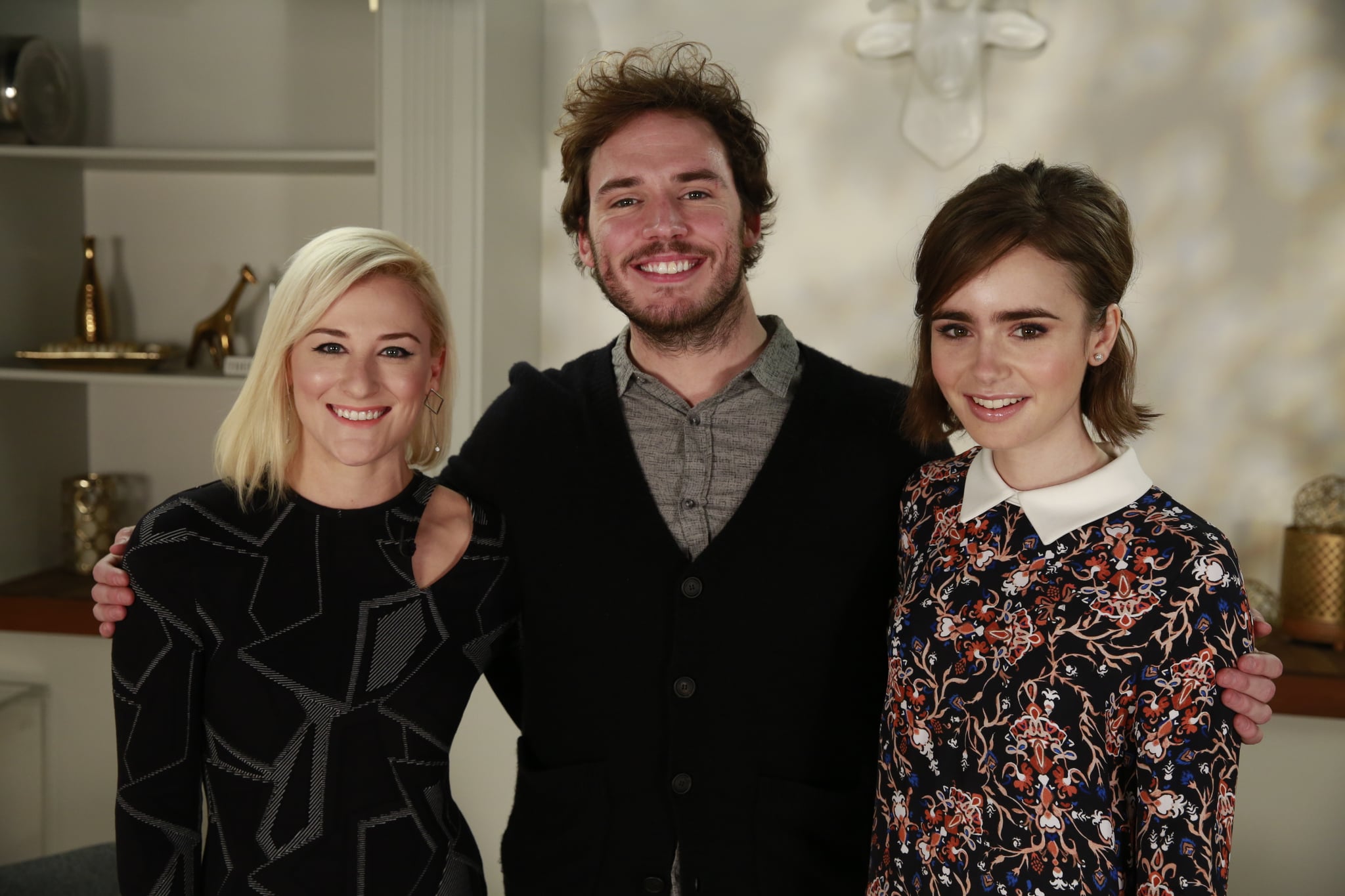 Sam Claflin And Lily Collins Stopped By Popsugar Now In La For A Chat Can T Miss Celebrity Pics Popsugar Celebrity Photo 17