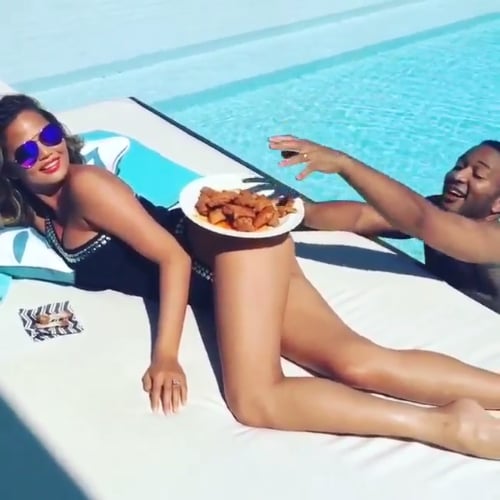 Chrissy Teigen Chicken Wings on Her Butt Video