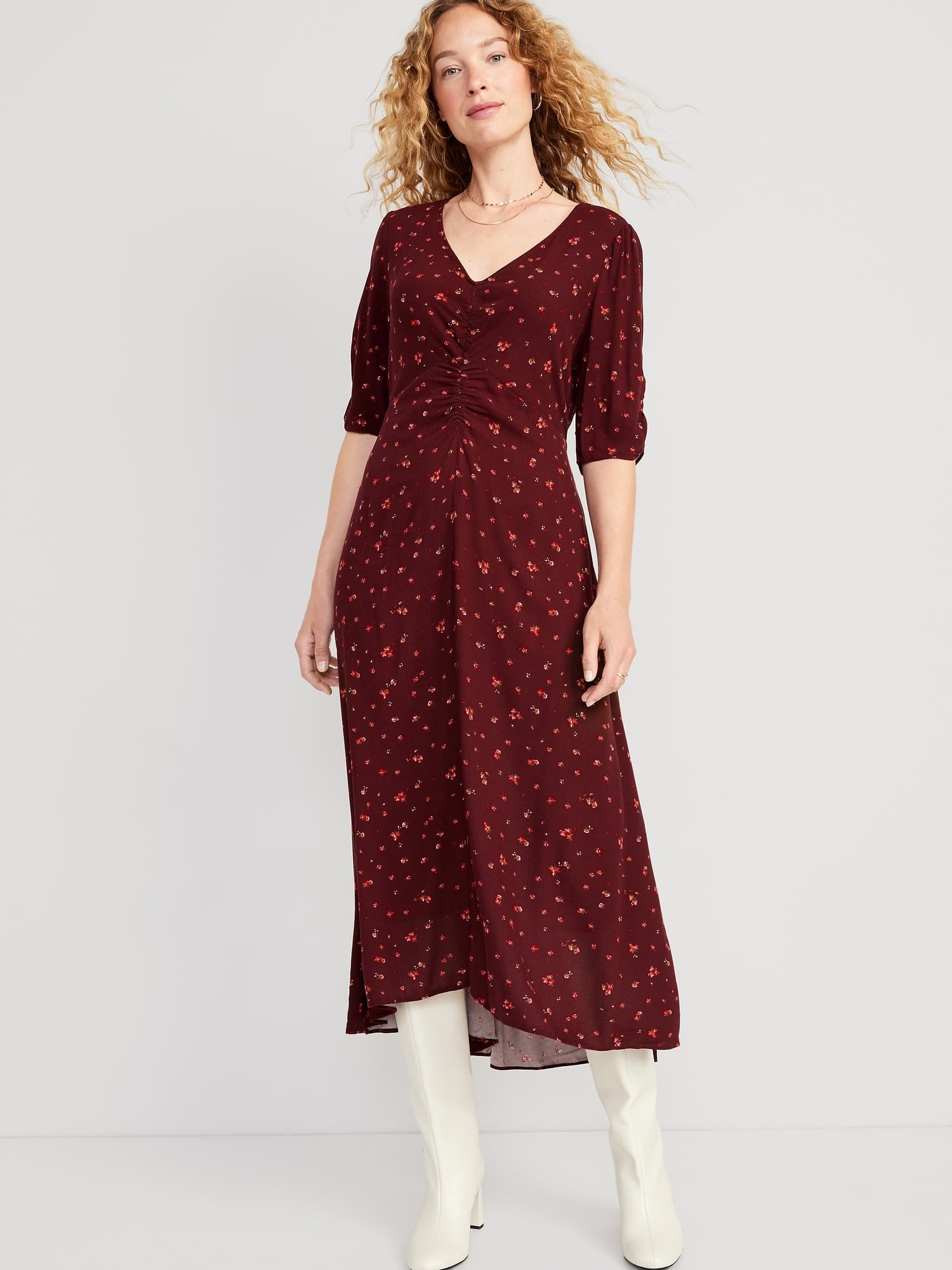 old navy burgundy floral dress Fall Dresses From Size:XXL - 18