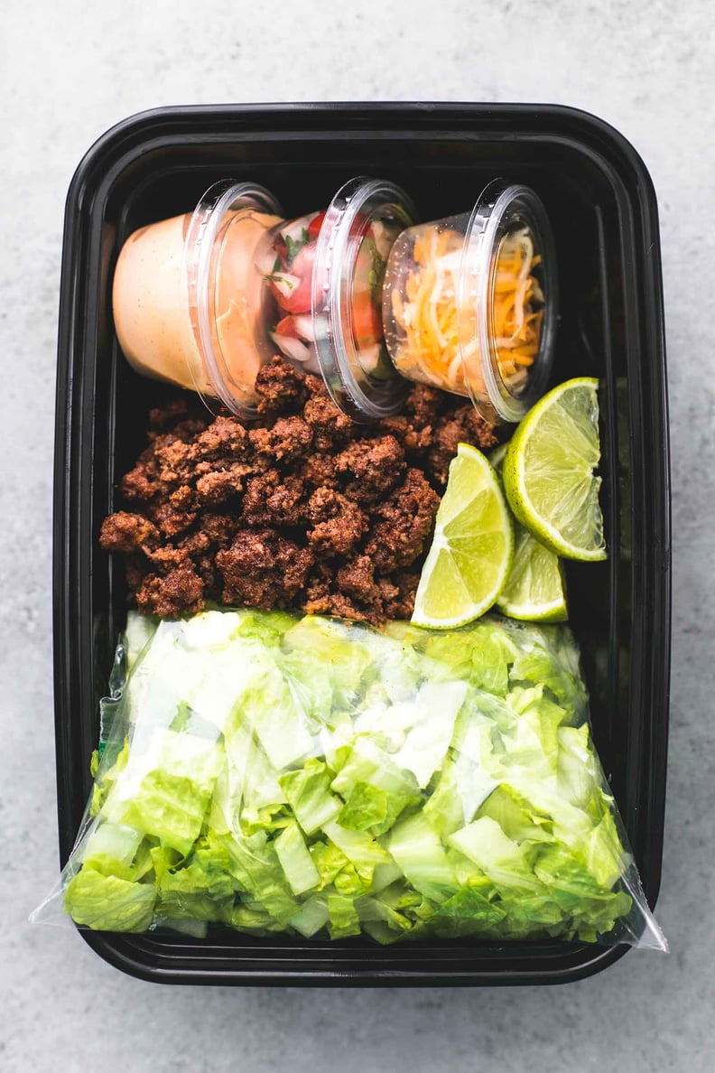 Chickpea and Lentil Taco Salad Meal Prep Bowls - She Likes Food