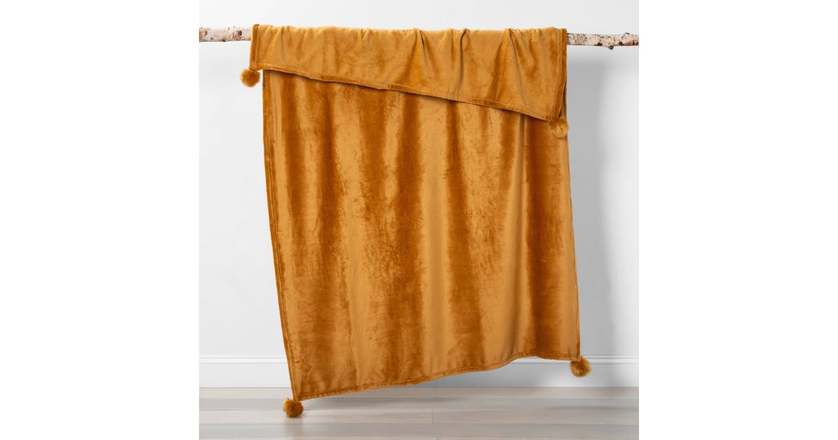 Solid Plush Throw Blanket With FauxFur Poms Best Target Gifts That