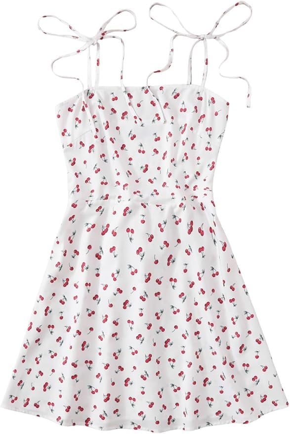 Floerns Ditsy Floral High Waist Cami A-Line Dress