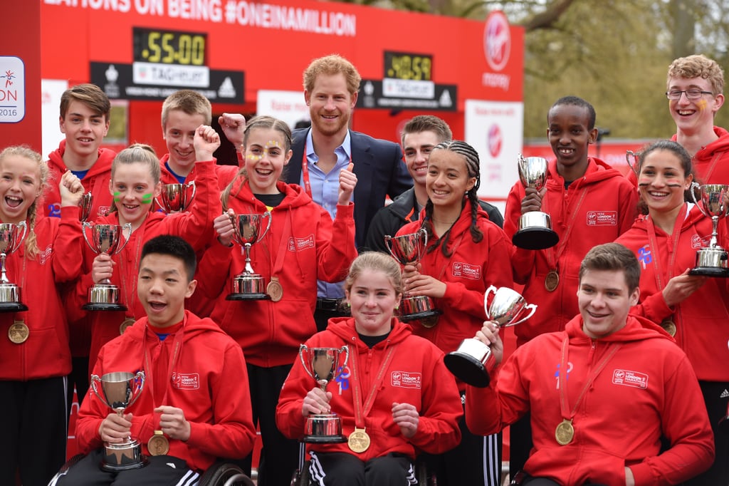 Prince Harry at London Marathon 2016 Pictures