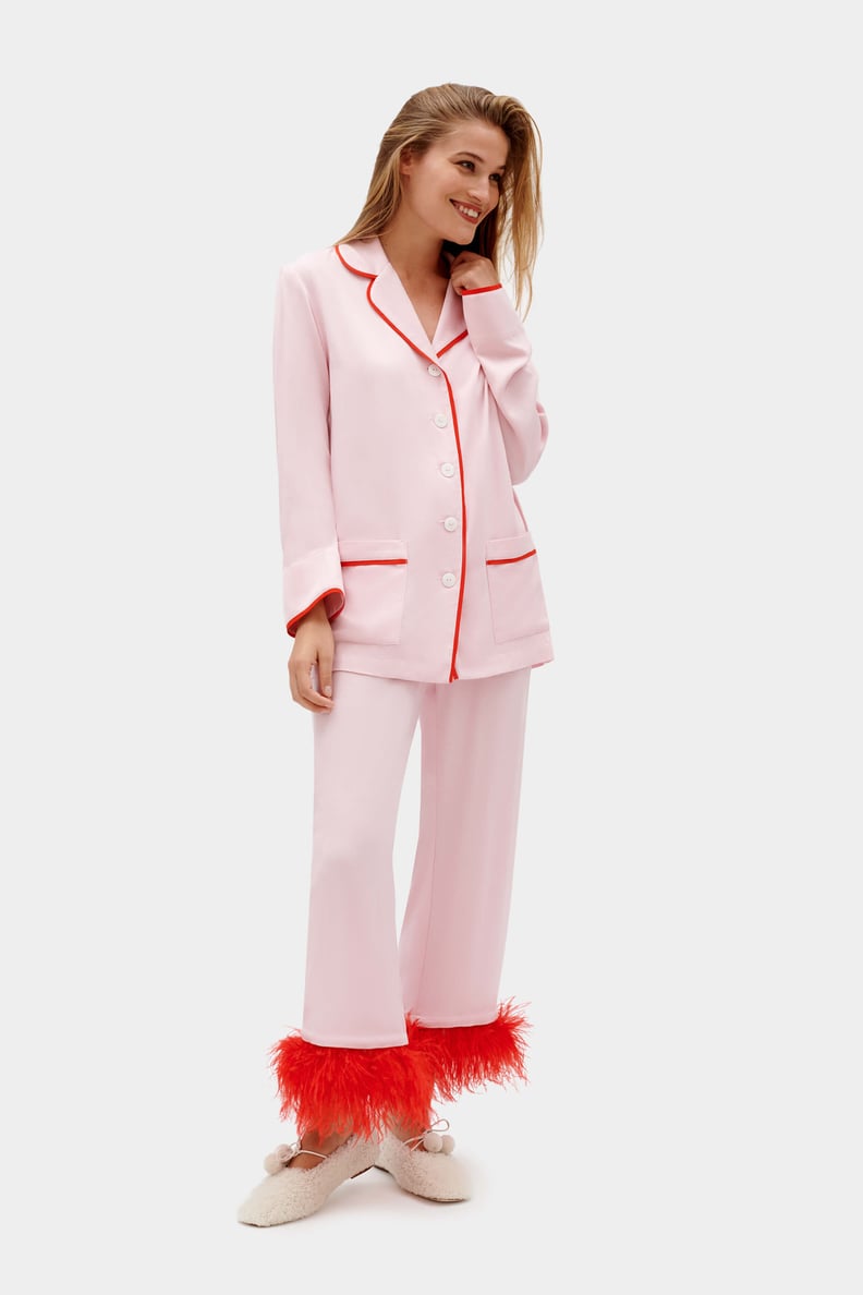 Feathery Fabulous PJs: Sleeper Party Pajamas Set with Feathers