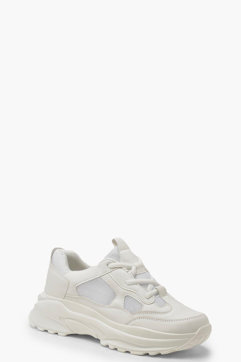 Boohoo Chunky Sole Lace Up Sneakers