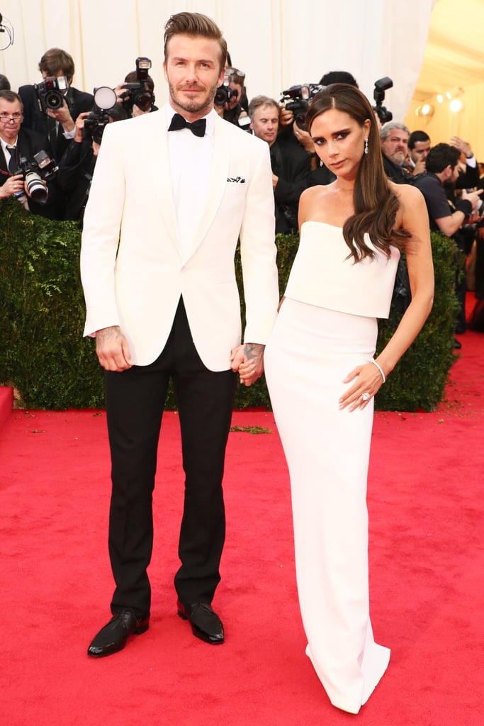 David and Victoria Beckham Match at the Met Gala in 2014