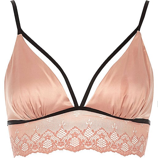 pink satin bralette