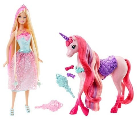 Barbie princess unicorn gift set