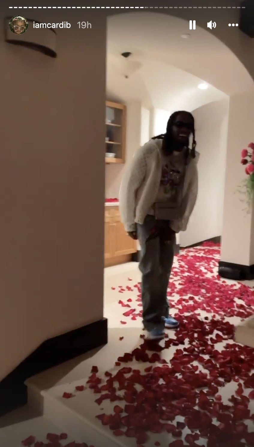 Cardi B Showered in Roses & Chanel Bags From Offset For Valentine's Day:  Photo 4705764, Cardi B, Offset Photos