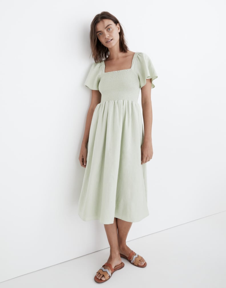 Your Easy-Breezy Summer Look: Linen-Blend Lucie Smocked Midi Dress