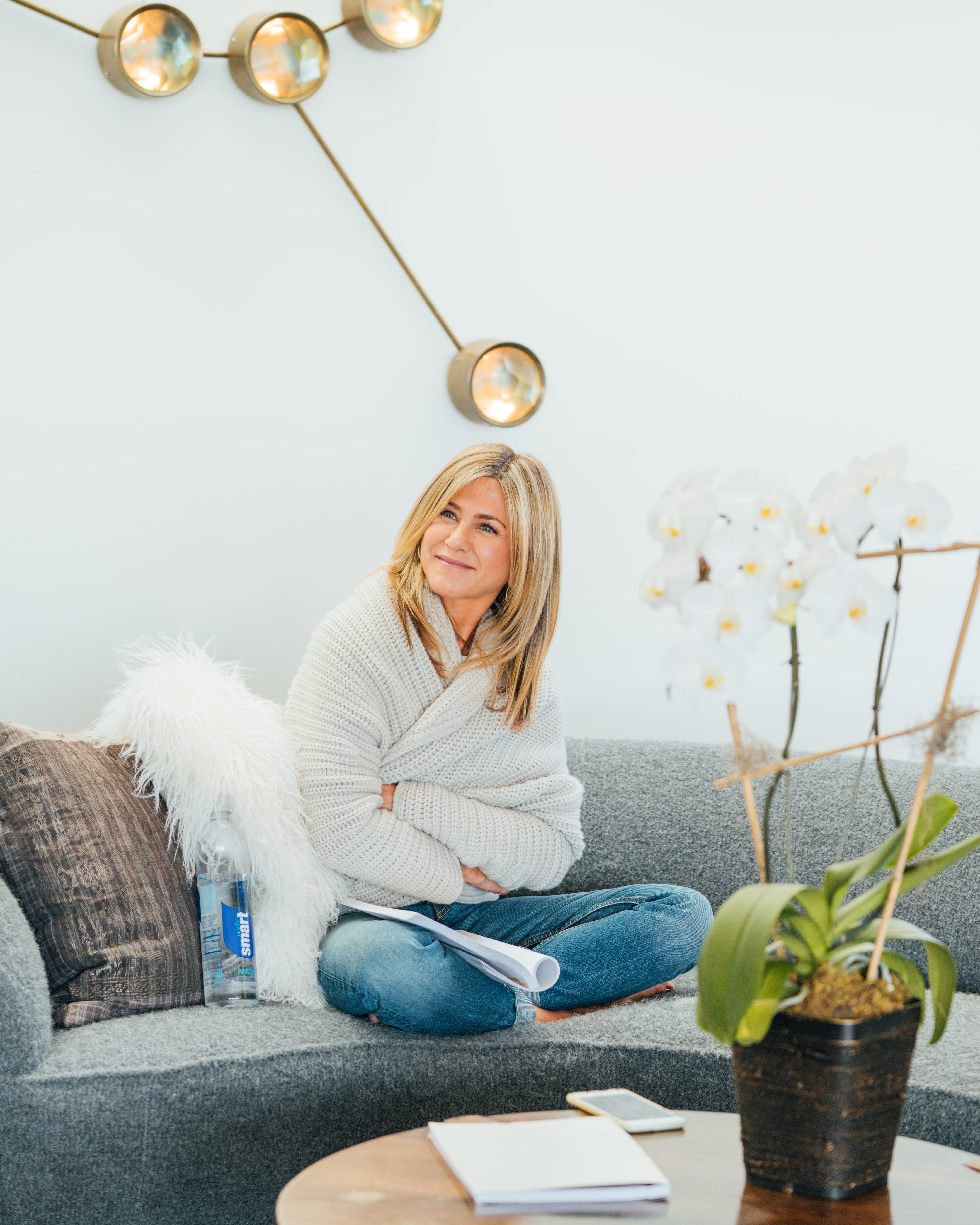 Jennifer Aniston Wearing White Shawl POPSUGAR Fashion