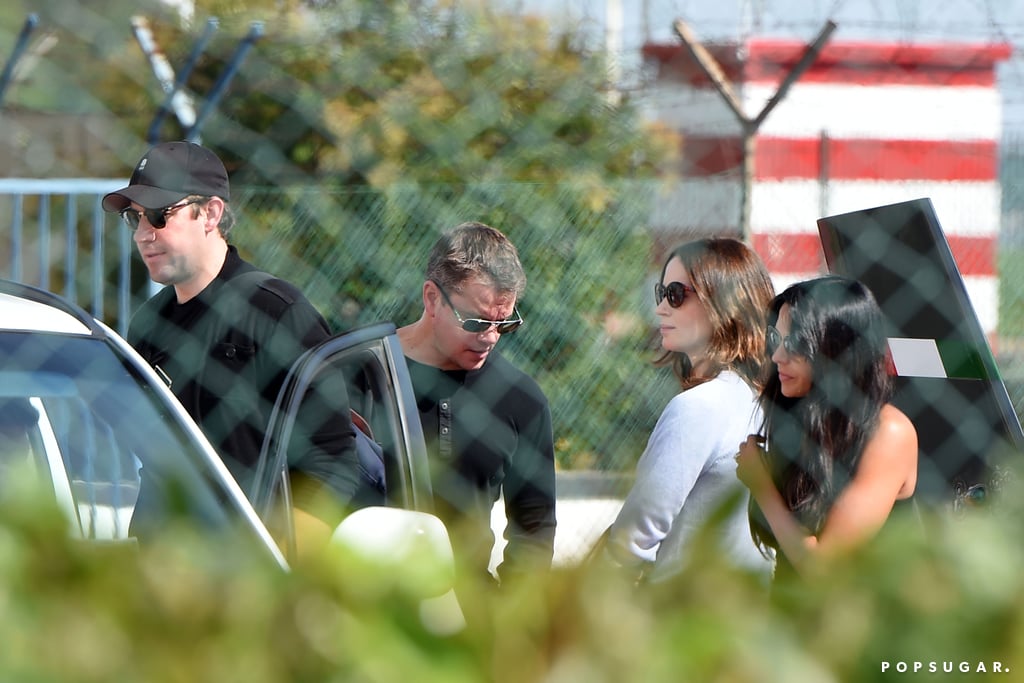 John Krasinski and Emily Blunt arrived in Venice with Matt and Luciana.