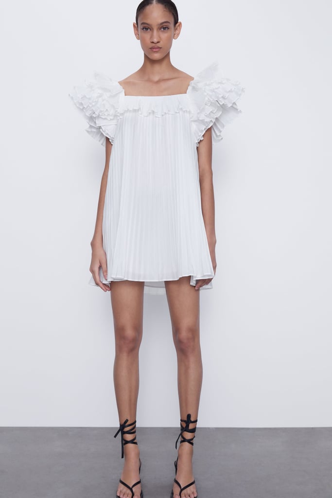 Zara Pleated Ruffled Dress What to Wear to a Graduation Outfits For