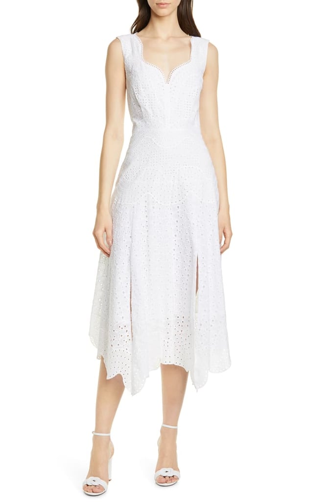 Rebecca Taylor Papillon V-Neck Cotton Eyelet Dress