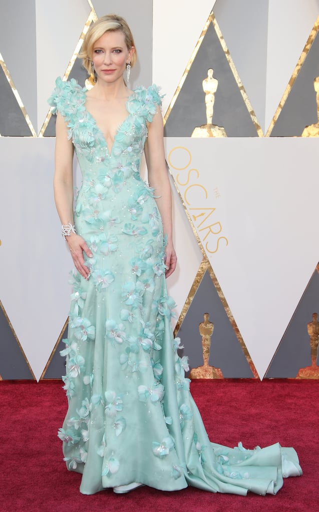 Cate Blanchett was a vision at the 2016 Oscars, wearing an aqua Armani Privé gown styled by Elizabeth.