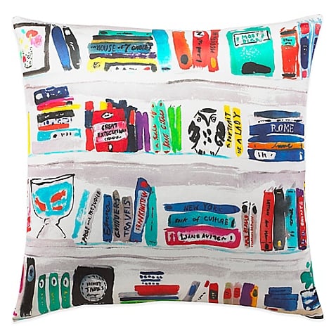 Kate Spade New York Bookshelf Square Throw Pillow in Multi