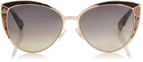 Jimmy Choo DOMI Metal Framed Cat Eye Sunglasses with Snakeskin Leather Detail ($495)