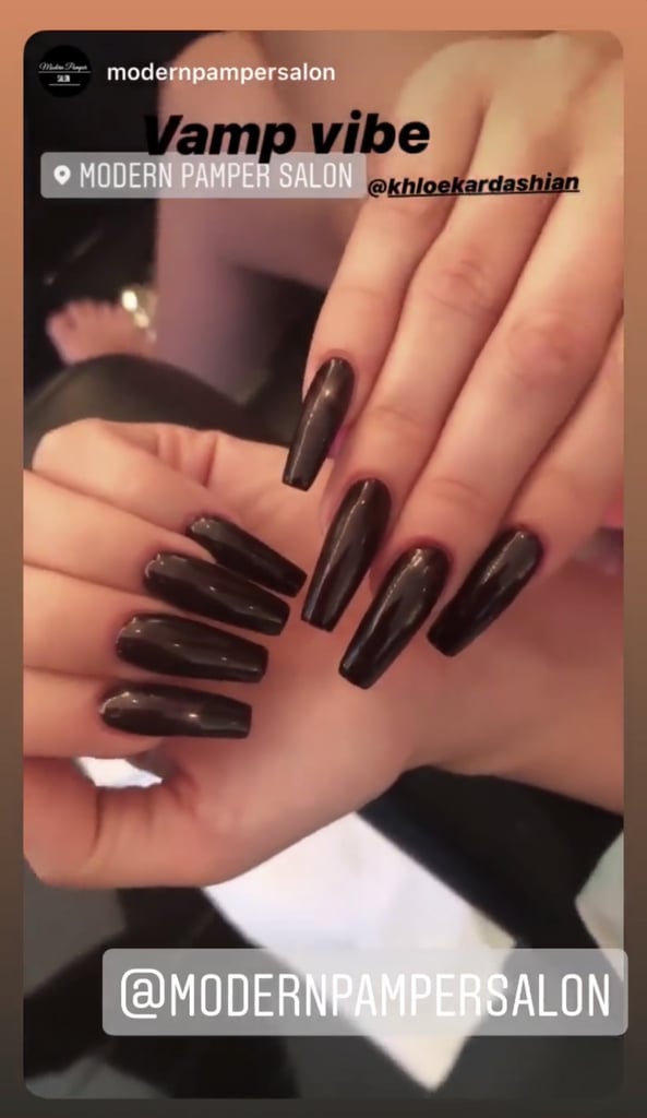 Khloe Kardashian's Dark Nail Polish