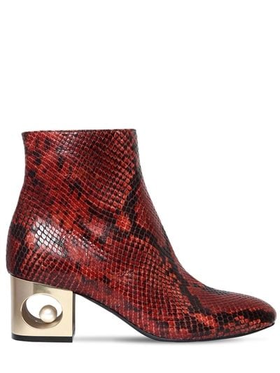 Coliac Tiffany Snake Printed Leather Boots