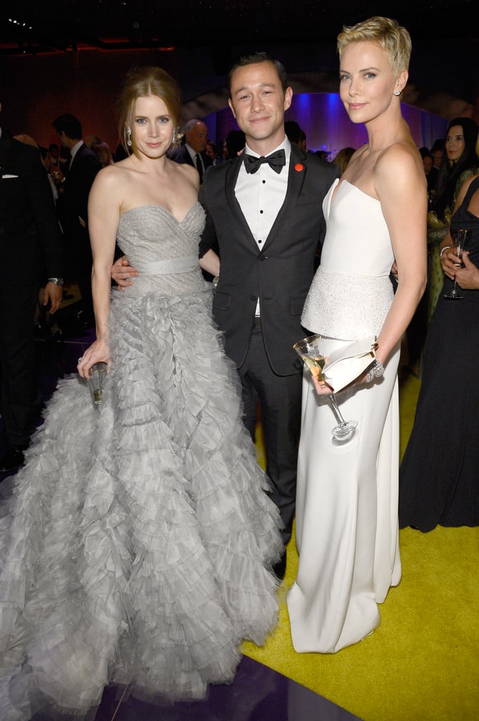 Amy Adams, Joseph Gordon-Levitt, and Charlize Theron posed together at the Governors Ball.
Amy Adams, Joseph Gordon-Levitt, and Charlize Theron posed together at the Governors Ball.