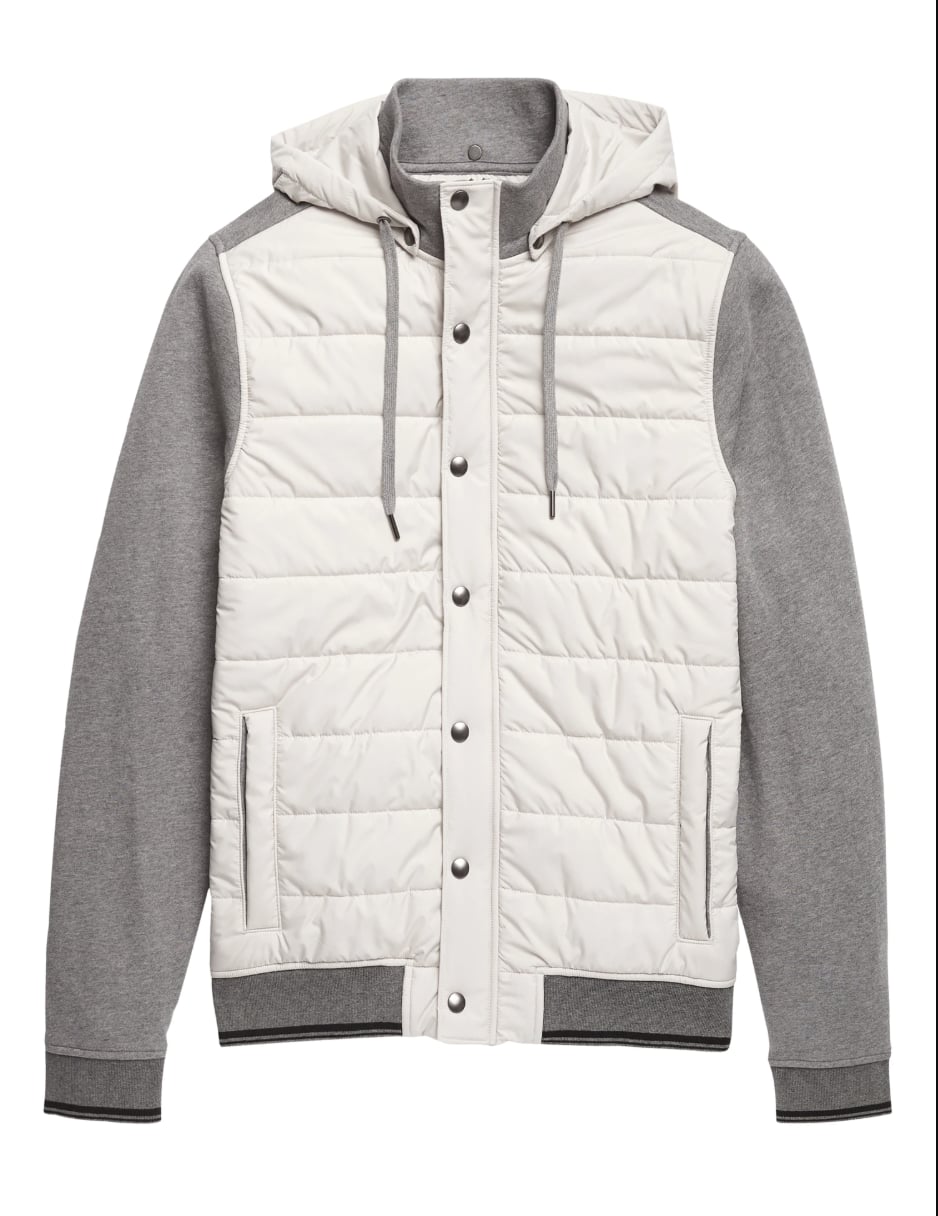 Quilted hooded deals sweatshirt