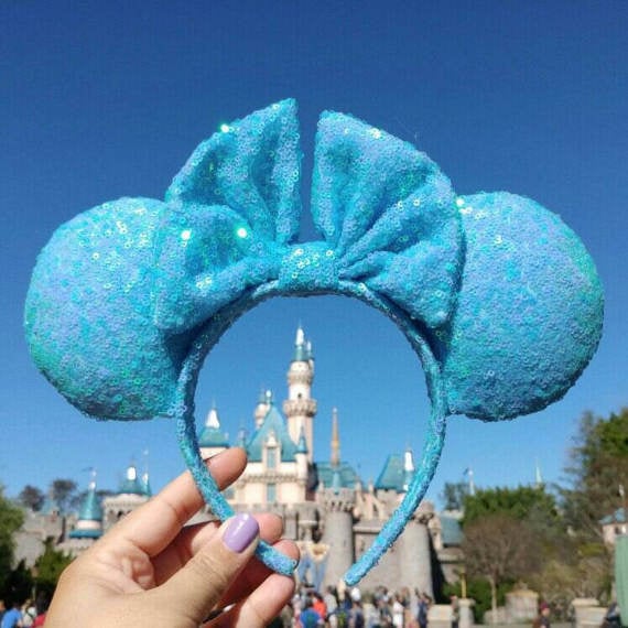 Baby Pale Blue Iridescent Sparkling Disney Ears