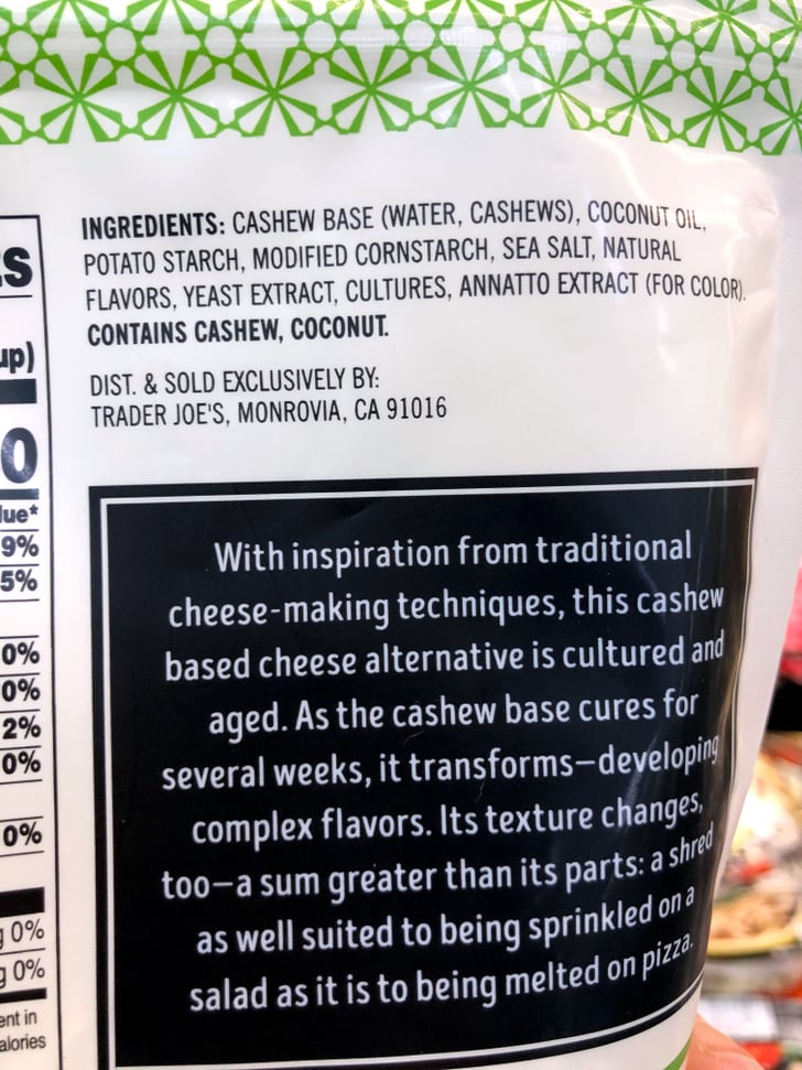 Trader Joe's Dairy Free Mozzarella Style Shreds Ingredients Trader