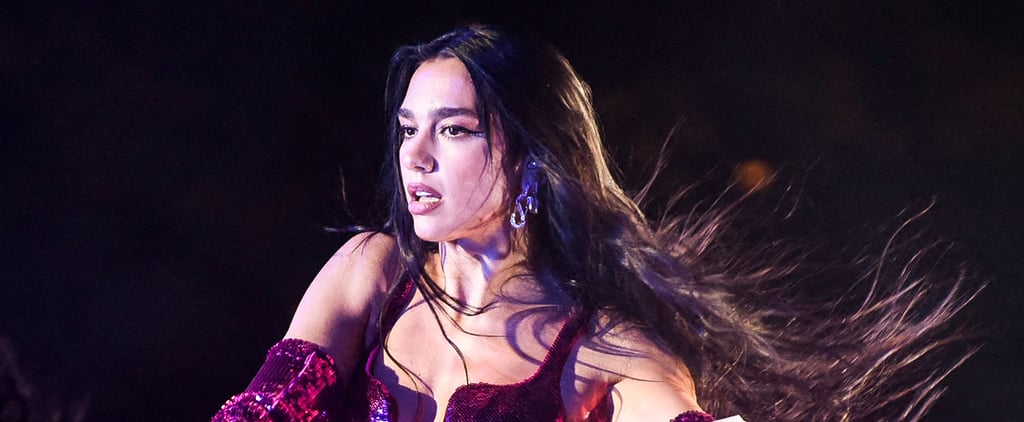 Dua Lipa's Pink Sequin Bra and Skirt at Sunny Hill Festival