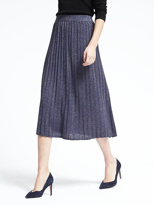 Pleated Metallic Midi Skirt ($118)