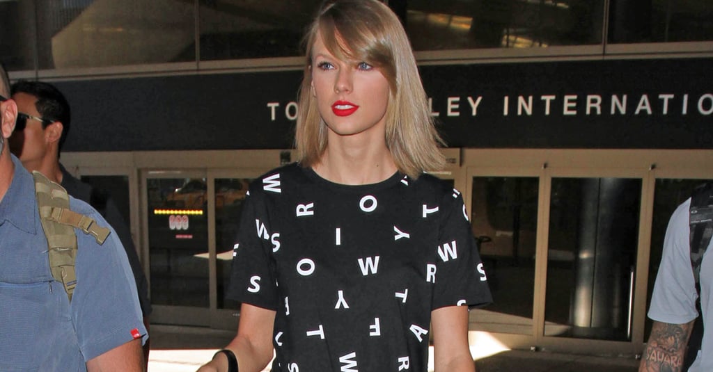 Taylor Swift Wearing Dress That Says Her Name