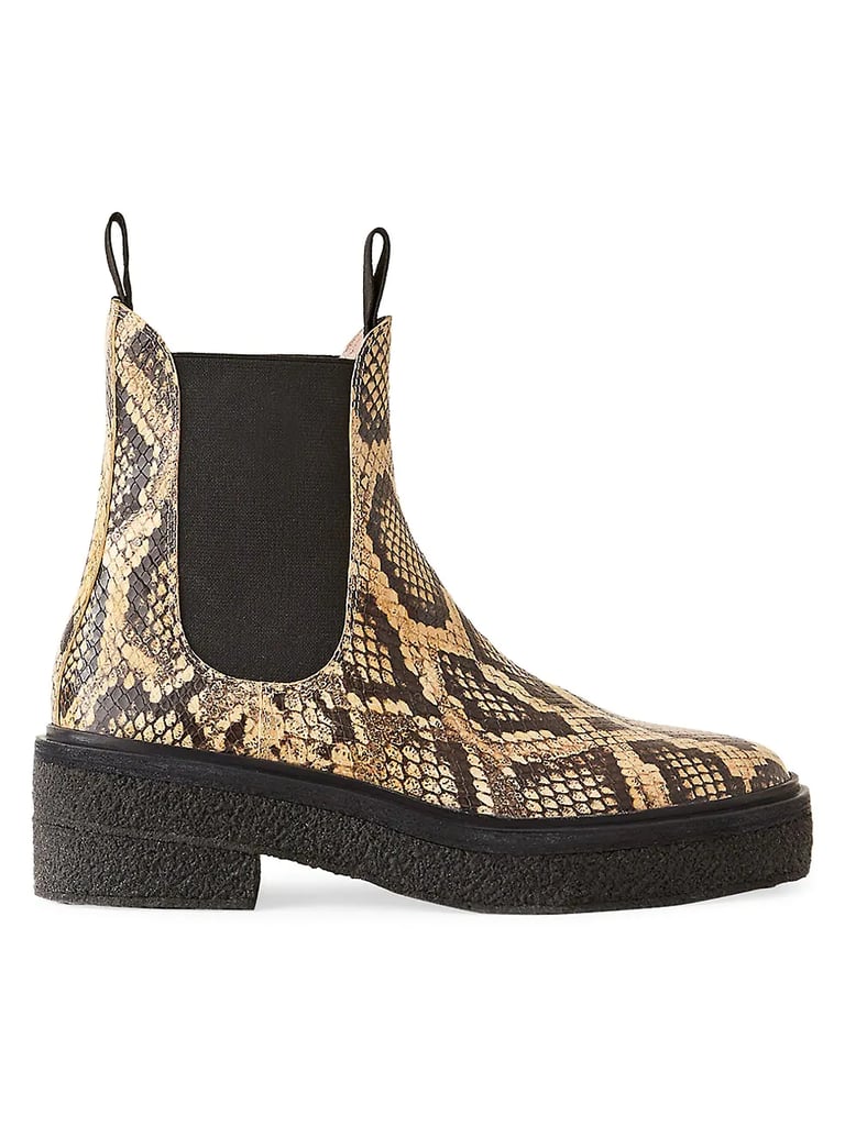 Loeffler Randall Raquel Snakeskin-Embossed Leather Chelsea Boots